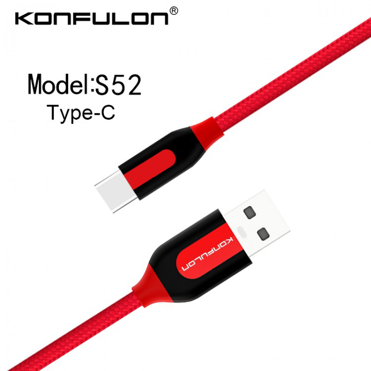 KONFULON S52 1M MICRO USB KABLO KIRMIZI